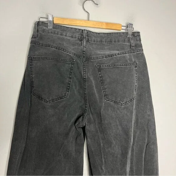 Refuge Denim High Waist Loose Fit Baggy Black Retro Jeans, size 5 - Picture 6 of 12